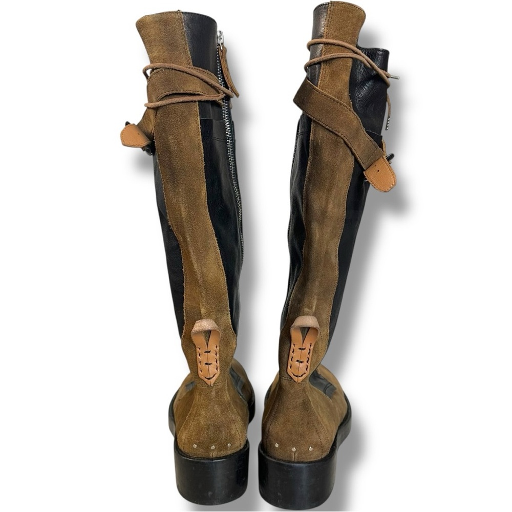 Free People Utilitarian Combat Bowden Lace Up Knee High Boots in Espresso 40 10 - Picture 11 of 16